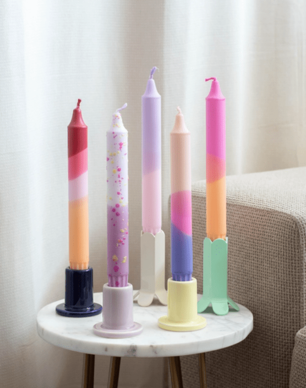 Candele artigianali decorate a mano